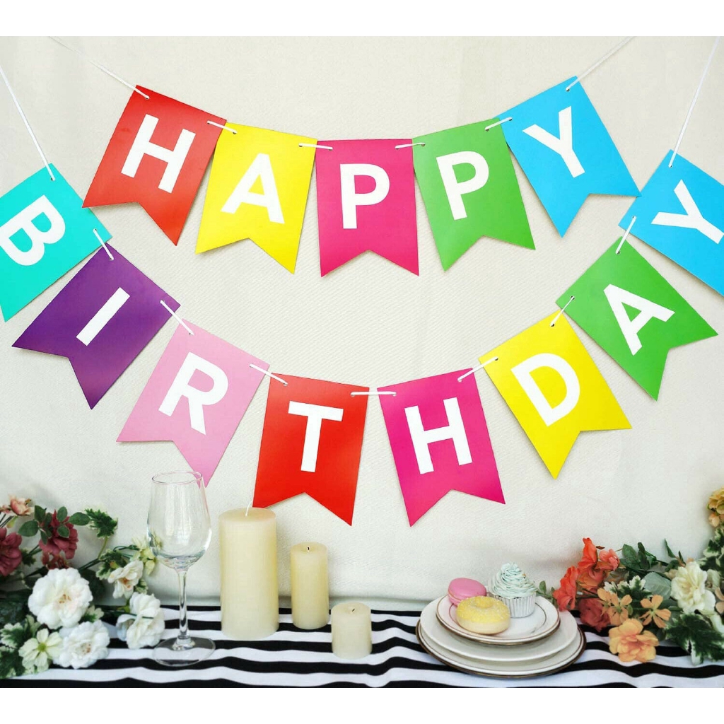 Dây băng rôn treo chữ Happy birthday cho trang trí sinh nhật
