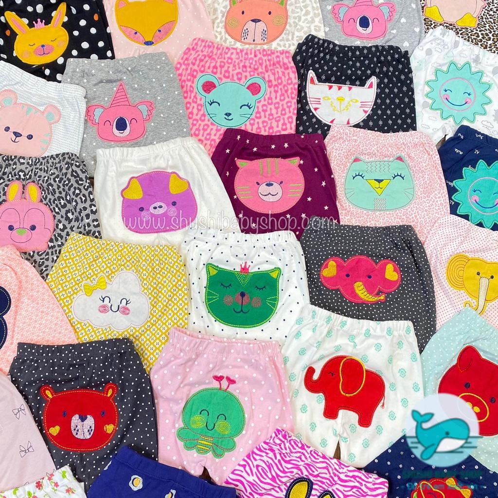 Set 5 Quần Dài Thêu Mông Thú Đáng Yêu Bé Trai Bé Gái Chất Bozip Mềm Mại Xuất Dư