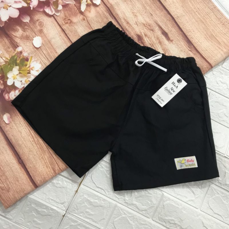 Quần short kaki nữ lưng thun _ Quần short đùi kaki co dãn