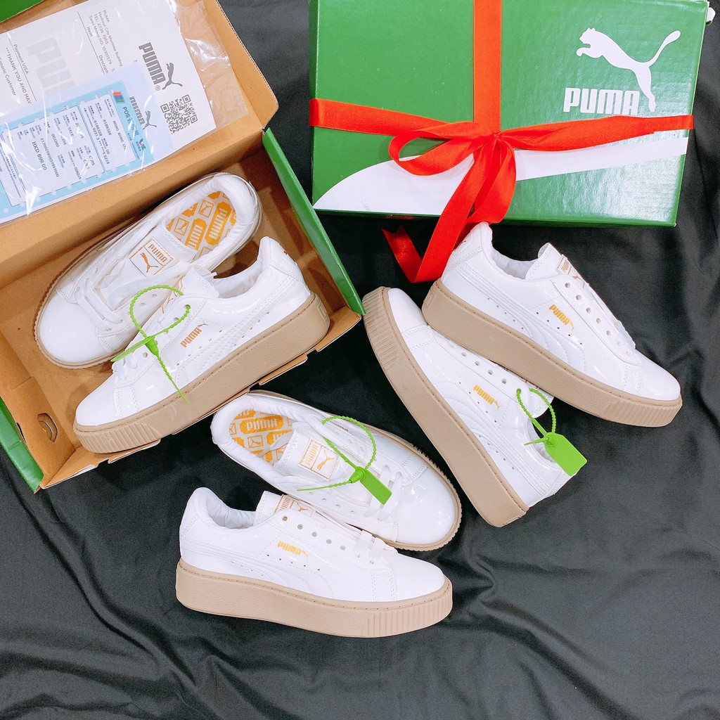 [ Full Box ] Giày Sneaker Nữ Pm Da Bóng