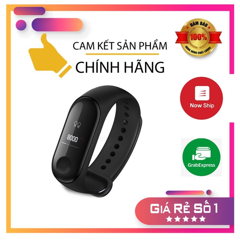 [Mã SKAMCLU9 giảm 10% đơn 100K] [Giá hủy diệt] vòng đeo tay xiaomi Miband 3 Quốc Tế + Full Tiếng Việt + Đo Nhịp Tim