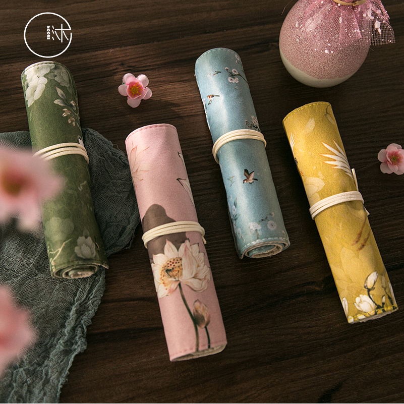 Túi Đựng Bút Dạng Cuộn Phong Cách Trung Hoa Cổ Điển Độc Đáo