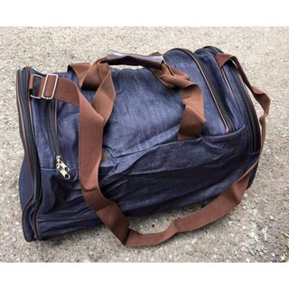 Túi thể thao, túi du lịch nam nữ vải bò jeans (cỡ lớn 45 x 23 x 23 cm )