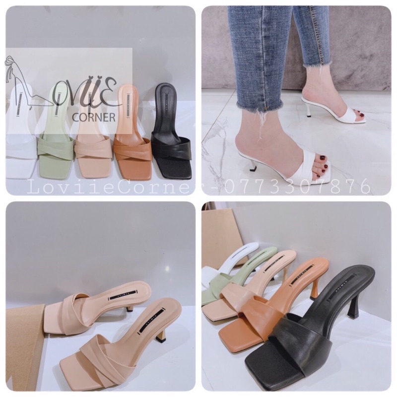 GUỐC NỮ LOVIIECORNER - DÉP CAO GÓT ĐẾ VUÔNG 5CM - GUỐC NỮ THỜI TRANG - DÉP NỮ 7 PHÂN - DÉP CAO GÓT NỮ D210545