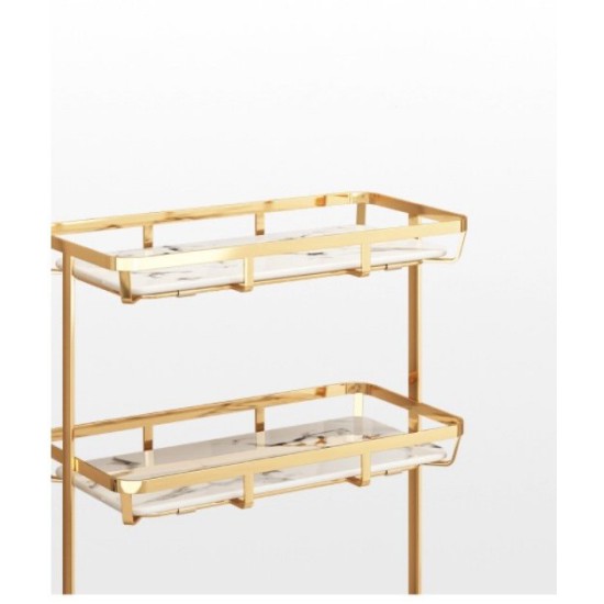 Kệ 3 tầng đựng đồ vật dụng nhà vệ sinh GOLDEN MARBLE BATHROOM RACK