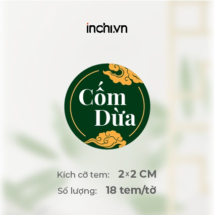 Tem Decal Bánh Trung Thu Cao Cấp Có Sẵn Hình Tròn  - 13 Nhân & 1 Nhân Viết Tay Size 18 Tem / Tờ Giá Rẻ