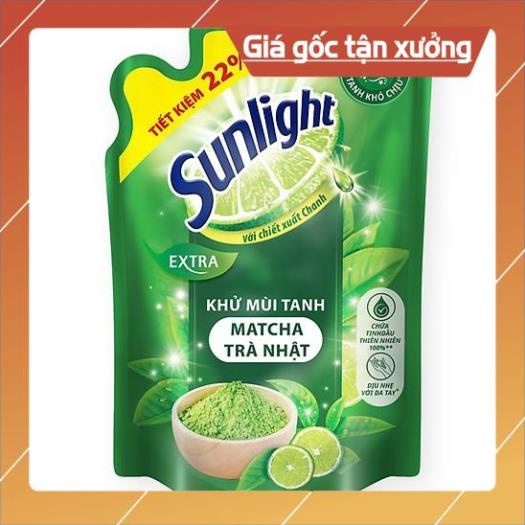 [ICLN9 giảm 5K cho đơn hàng 50k]  Nước rửa chén Sunlight trà xanh, Chanh 100, Thiên Nhiên túi 750g