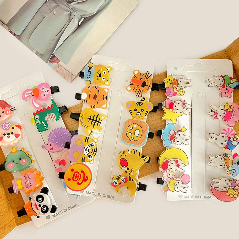 Kẹp tóc nhựa acrylic 2LIFE họa tiết động vật hoạt hình dễ thương cho bé