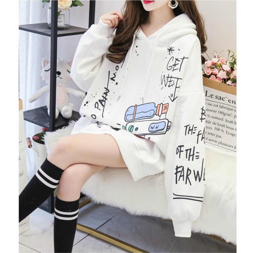 Áo khoác nỉ Hoodie KN4 in thân áo và tay áo cực chất, chất liệu nỉ bông dày đẹp, co giãn, form rộng có mũ thời trang