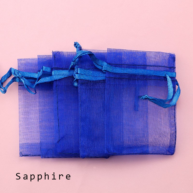 Set 100 Túi Lưới Rút Dây Kích Thước 5x7cm 7x9cm Đựng Quà Giáng Sinh