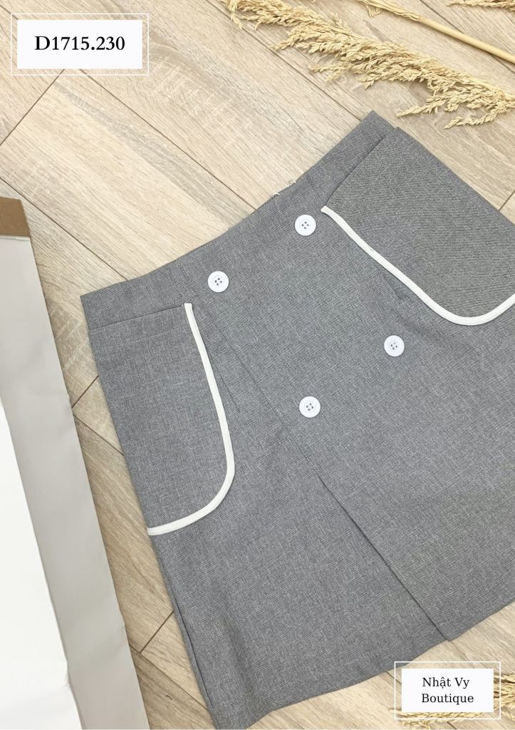 CHÂN VÁY NÚT ĐÔI TÚI VIỀN - D1715 | BigBuy360 - bigbuy360.vn