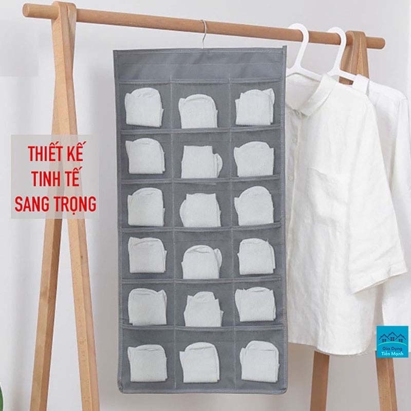 RẺ VÔ ĐỊCHTÚI TREO ĐỒ LÓT 18 NGĂN ,TREO TẤT HAI MẶT TRƯỚC SAU
