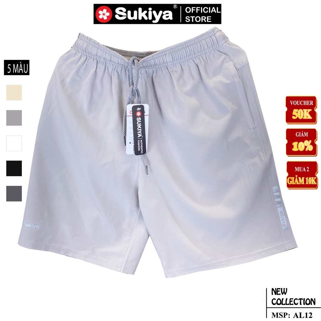 Quần Đùi Nam Thể Thao Nam SUKIYA Chất Vải Gió Cao Cấp Thoáng Mát Co Dãn Thoải Mái QS03
