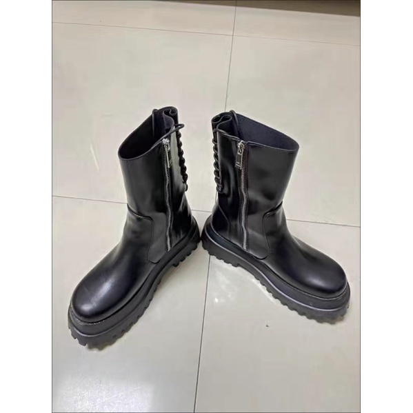 Giày Bốt Da Đế Dày Phối Dây Cột Cá Tính Có Khoá - B99