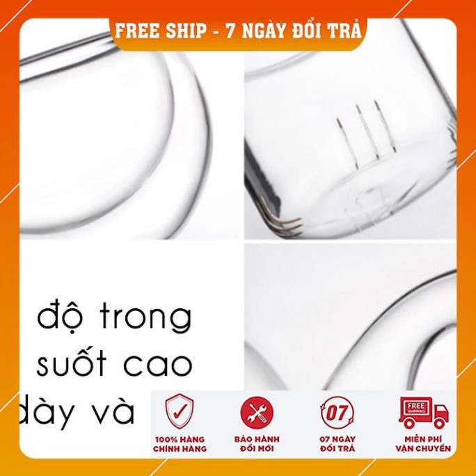 [FREESHIP] Bộ ấm trà thủy tinh 6 chén kèm đế nến châm trà chịu nhiệt dung tích 600ml sử dụng được cả đèn cồn và cốc nến