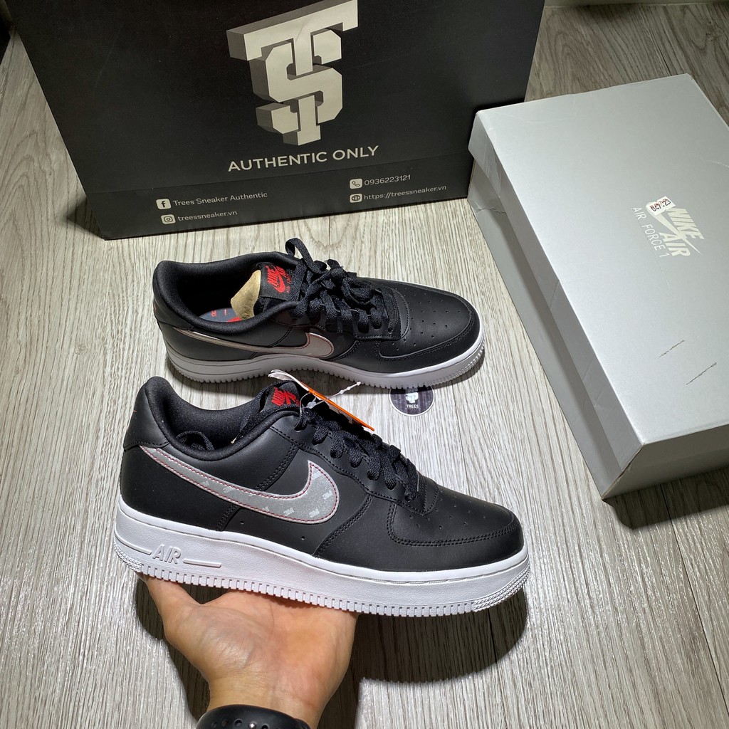 [CHÍNH HÃNG] Giày thể thao NIKE AIR FORCE 1 REFLECTIVE SWOOSH BLACK