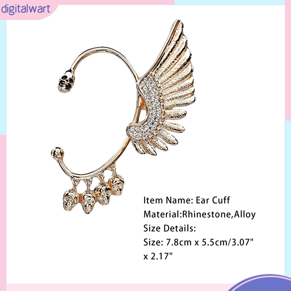 Khuyên vành tai trái kim loại hình đôi cánh đính đá thời trang cho nữ