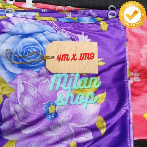 Màn Che Nắng 4M Vải Chun Bông, Hình Che Nắng, Che Vách Khổ Lớn