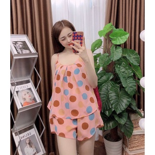 Bộ ngủ 2 dây lụa mango loại 1, mềm mịn, thoáng mát