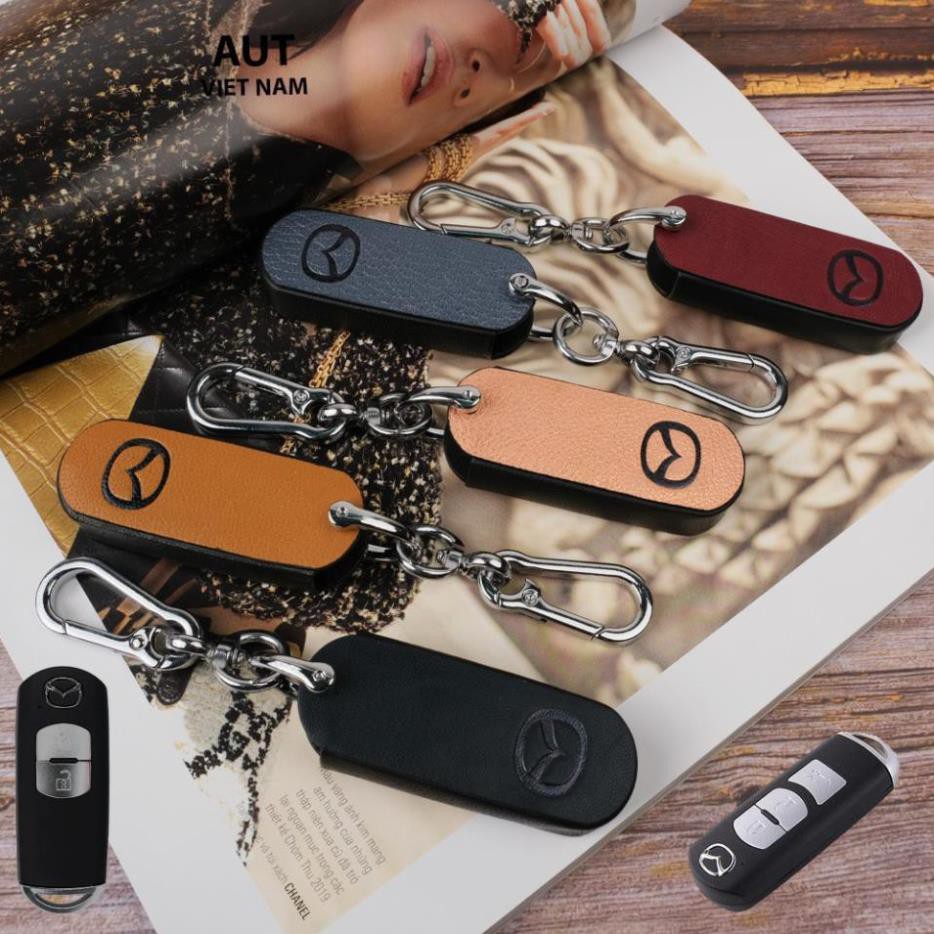 Bao da chìa khóa smartkey Mazda Cx5 Mazda 6 handmade da Canvas L. V xẻ túi cao cấp