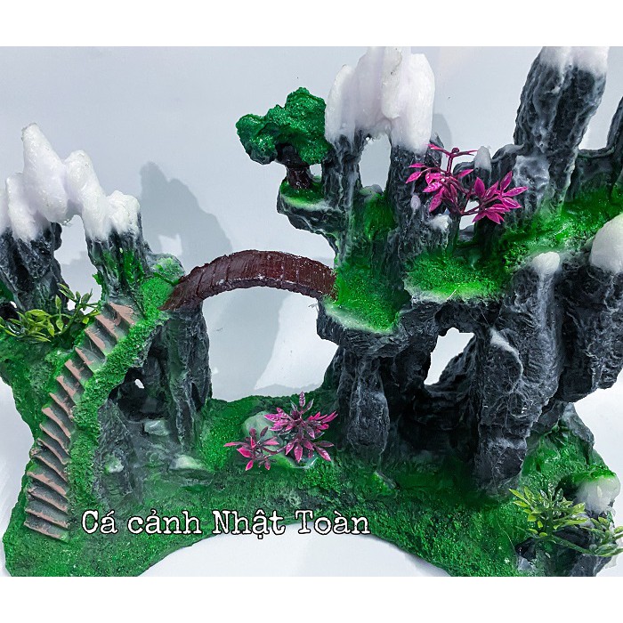 TIỂU CẢNH TRANG TRÍ HỒ CÁ NON BỘ 37x13x35cm