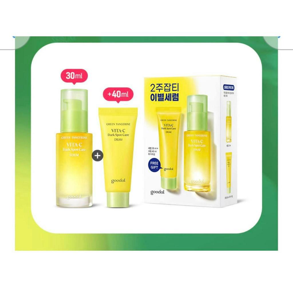 Set Kem Dưỡng+ Serum Goodal Green Tangerine Vita C Dark Spot