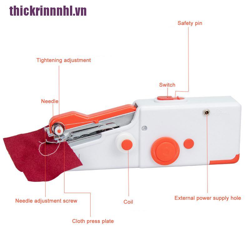 [rinhl]Sewing Machine,Handheld Sewing Machine,Mini Handy Portable Cordless Sewing