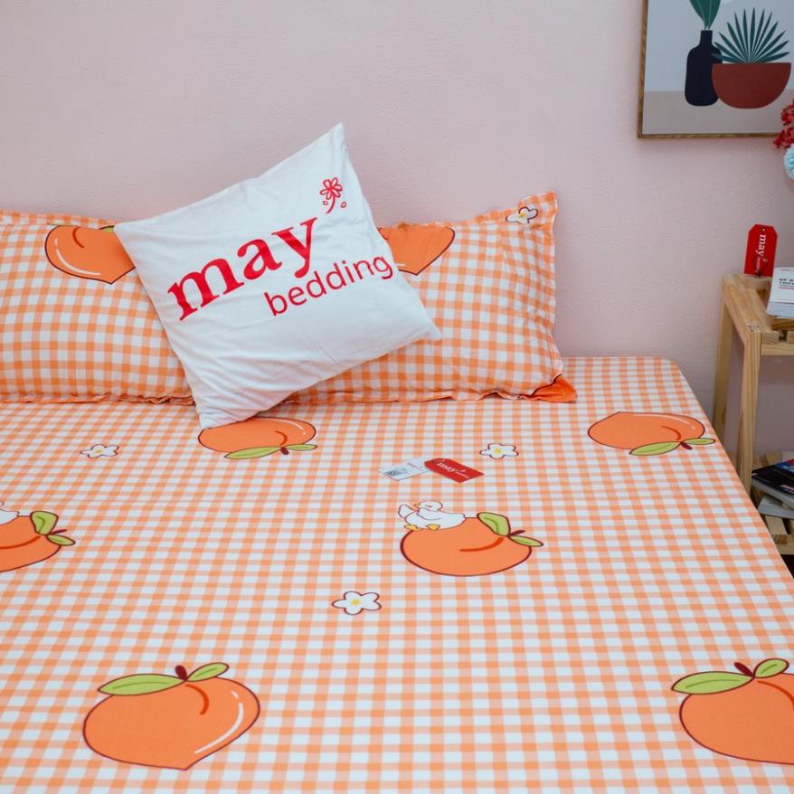 Ga giường May bedding cotton poly kích thước 1m2 1m6 1m8 2m2, drap chun bọc đệm không vỏ gối