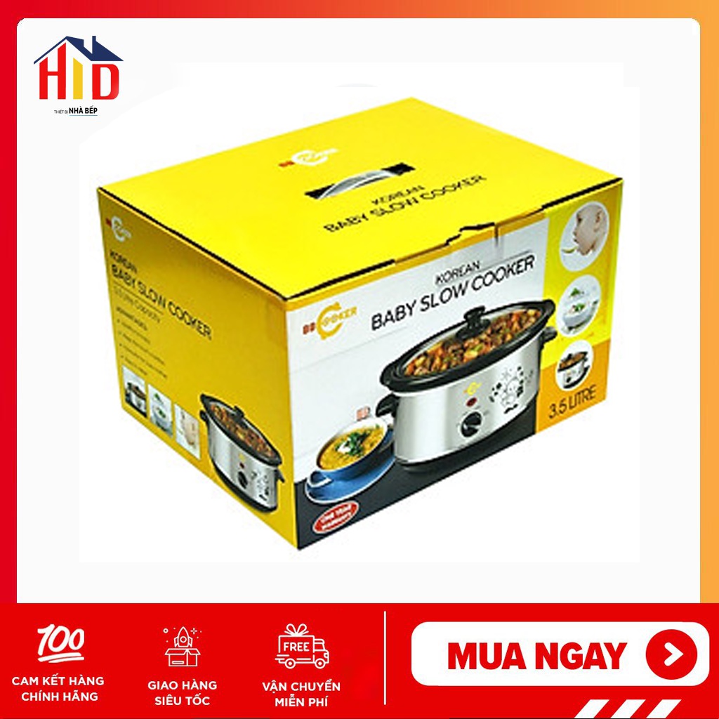 [CHÍNH HÃNG] Nồi nấu cháo Hàn Quốc cho bé 3.5L Bbcooker