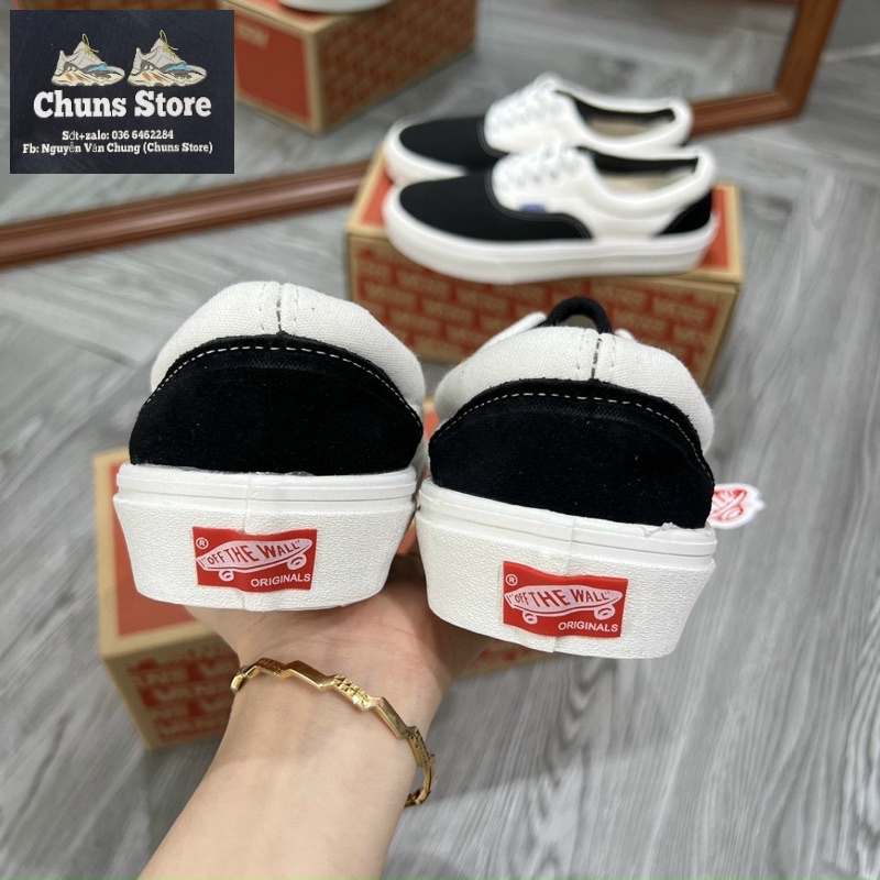Giày Vans fear of god Classic trắng đen, giày Van Fog âm dương cao cấp