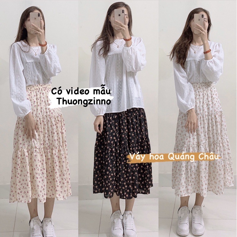 [ Mã WASTAPR giảm 10K đơn 50K] [Ảnh thật/Video]Chân váy hoa Liti kiểu mới phong cách Hàn Quốc hàng chất lượng cao