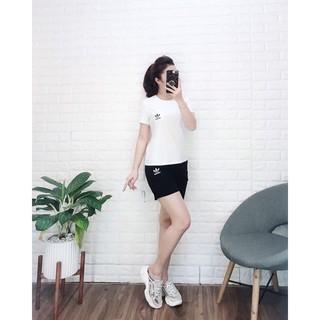 Bộ Thể Thao Cộc Nữ 💟FREESHIP💟 Bộ Quần Áo Thể Thao Cộc Logo Ngực