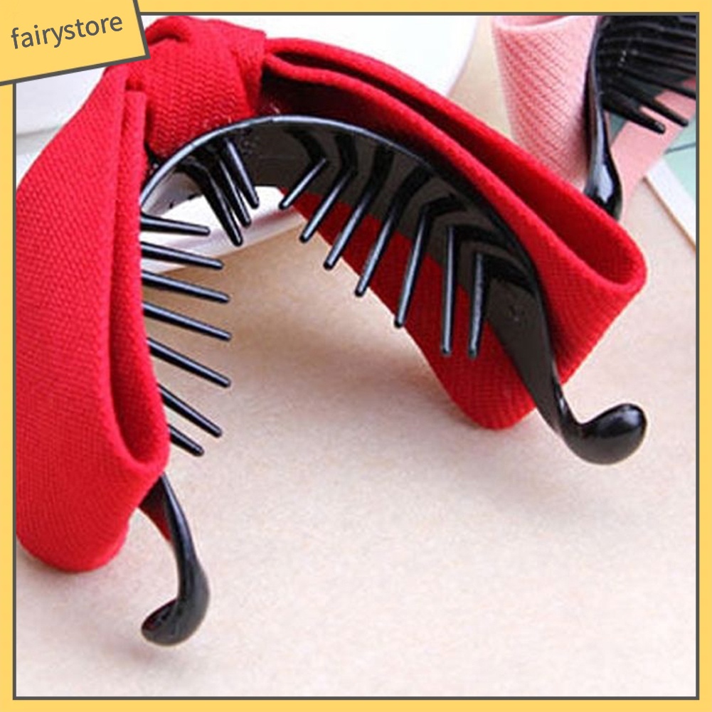 Kẹp Tóc Hình Nơ Lớn Màu Trơn Thời Trang Cho Nữ