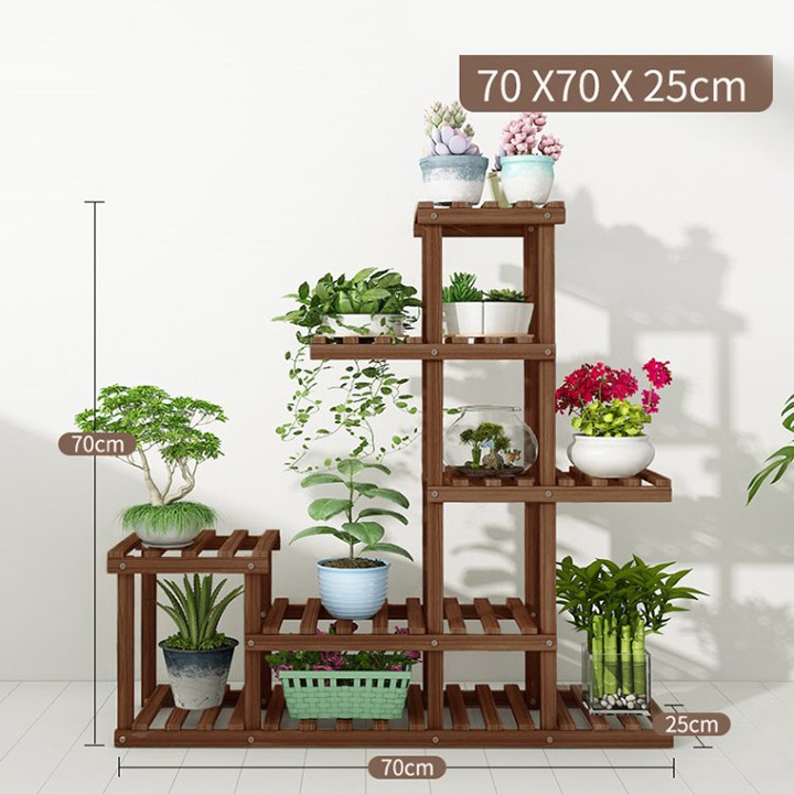 Khung gỗ nhiều tầng để cây trang trí (70cm) 70x25x70