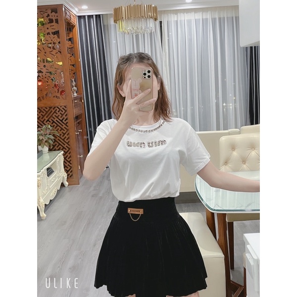 ÁO PHÔNG QUẢNG CHÂU ĐÍNH ĐÁ VIỀN CỔ