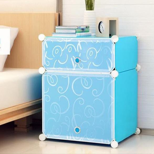 Tủ nhựa lắp ghép 2 tầng để đầu giường
