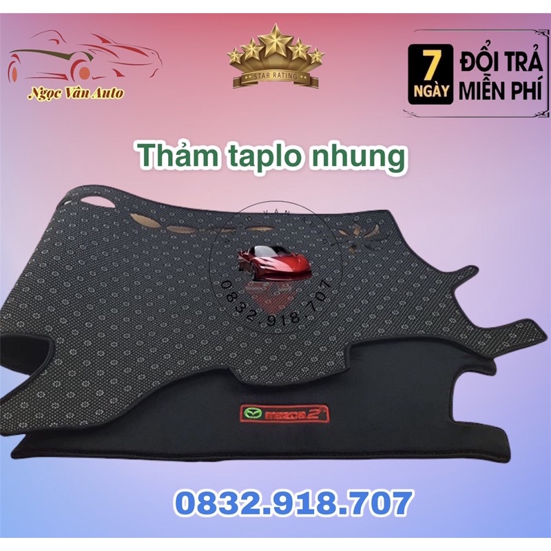 Thảm Taplo nhung Mazda 2 2015 - 2021 nhung lông cừu 3 lớp có chống trượt