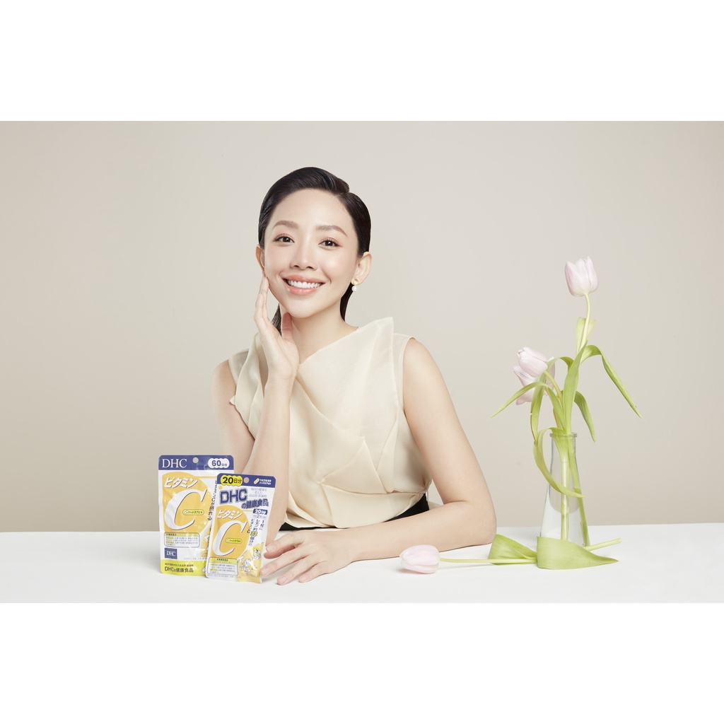 Viên uống bổ sung vitamin C DHC Nhật Bản hỗ trợ sáng da, mờ thâm, tăng cường đề kháng gói 40 viên (20 ngày)