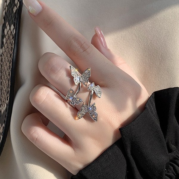 Nhẫn Hình Bướm Đính Đá Thời Trang Cho Nữ