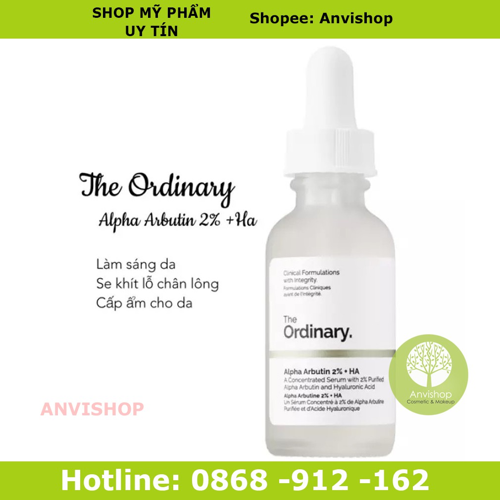 Serum trắng da mờ thâm The Ordinary Alpha Arbutin 2% + HA
