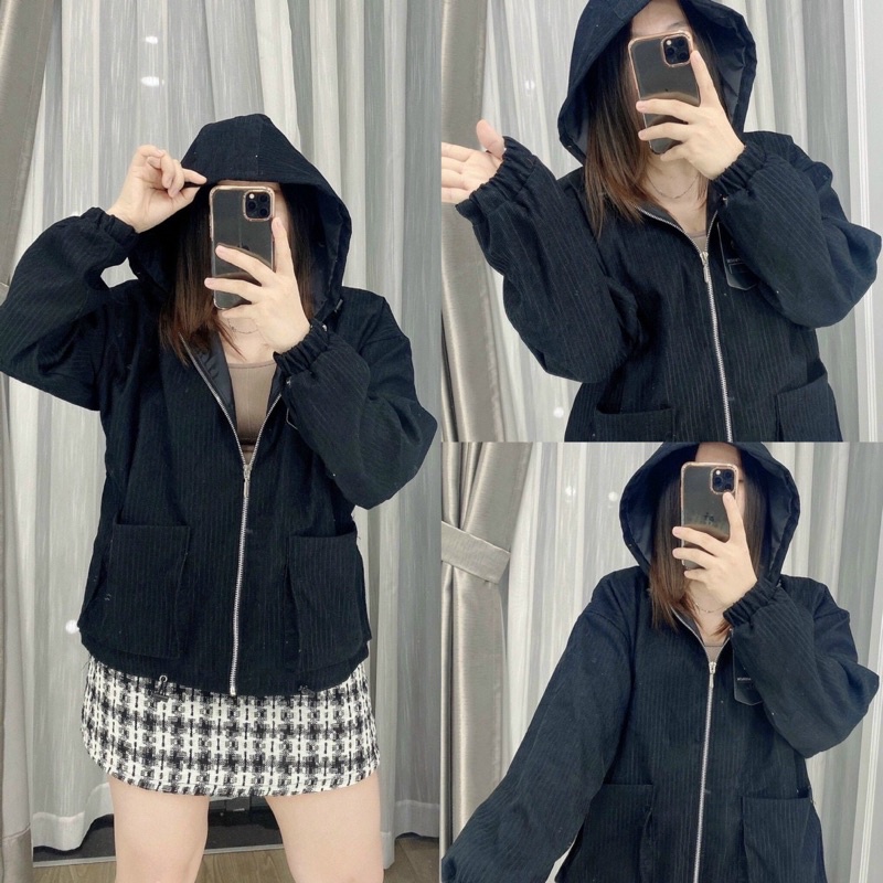 Áo khoác nhung tăm túi vuông siêu xinh hình chụp thật | BigBuy360 - bigbuy360.vn