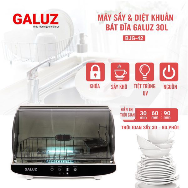 Máy Sấy Và Diệt Khuẩn Bát Đĩa Galuz 30L BJG-40