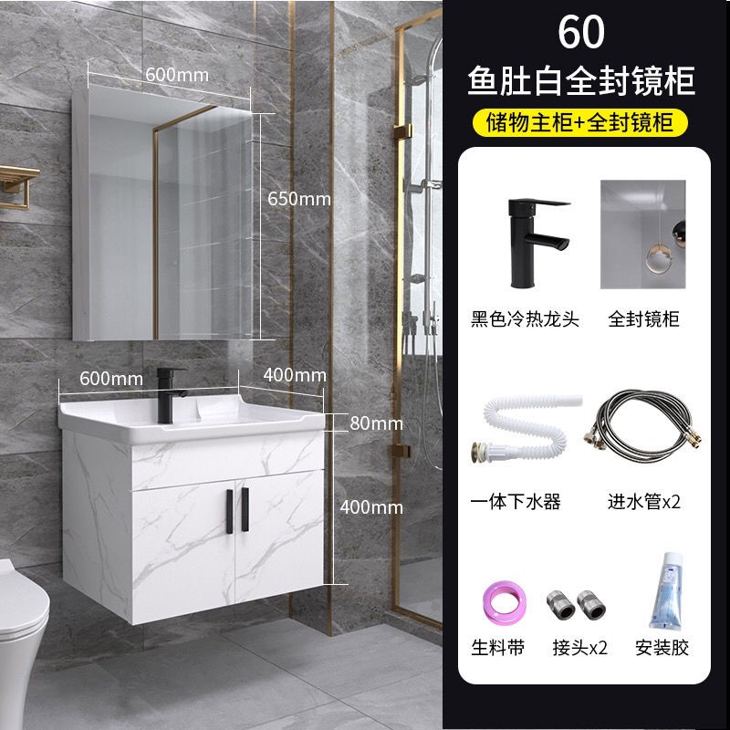 Tủ phòng tắm bằng gỗ slate nguyên khối kết hợp chậu rửa nhỏ gọn hiện đại và đơn giản cho người sử dụng tay <1 | BigBuy360 - bigbuy360.vn