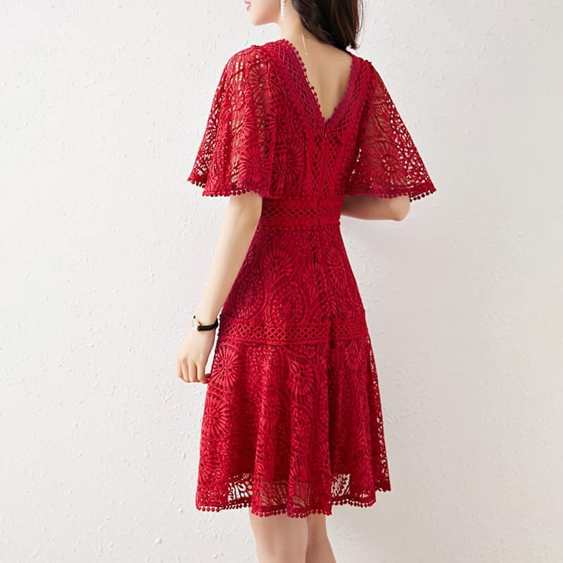 2004407 Đầm dự tiệc ren đuôi cá cao cấp hàng nhập - giá 1.610k