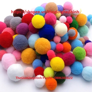 300 Hạt Pompom Nhiều Kích Thước,Màu Sắc
