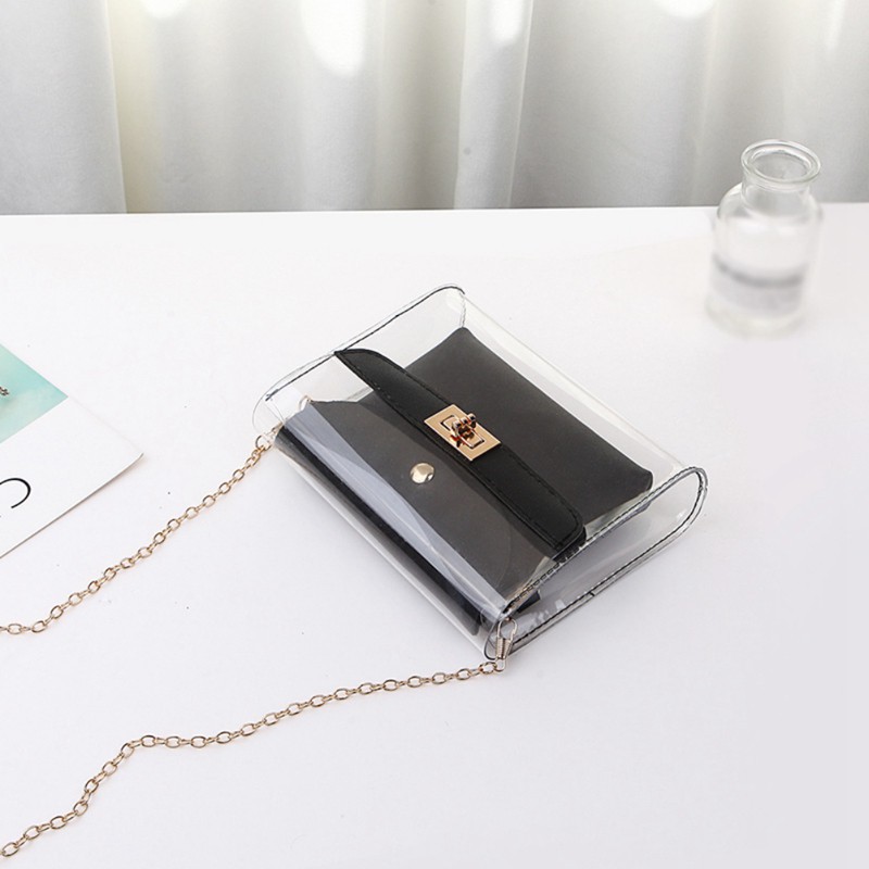 Túi đeo chéo nhựa trong Hàn Quốc thời trang cho nữ