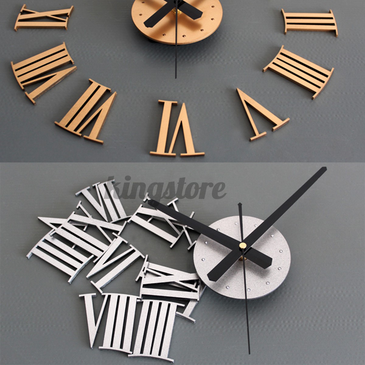 Morden Large 3D DIY Wall Clock Mirror Surface Sticker Round Home Office Decor