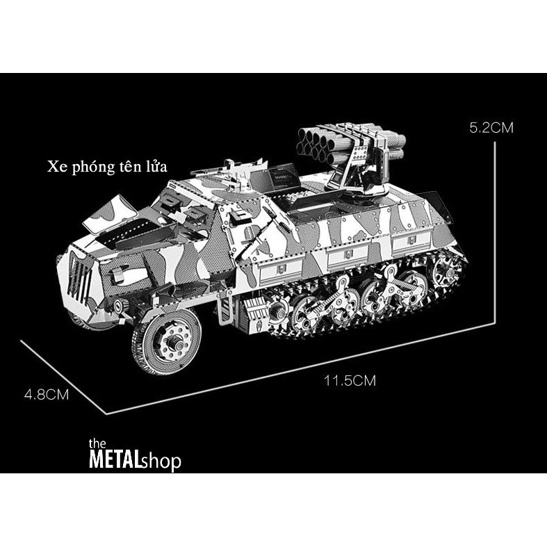 Mô Hình Lắp Ráp Kim Loại xe quân sự