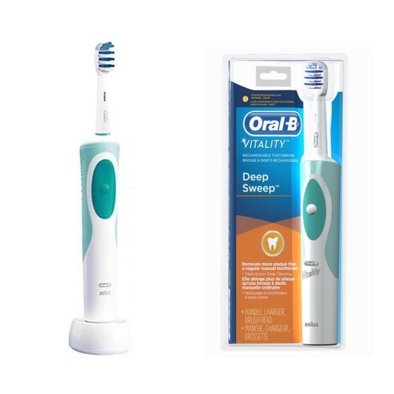 Bàn chải đánh răng dùng pin kèm đế sạc Oral-B Vitality Deep Sweep Rechargeable Electric Toothbrush (Mỹ)