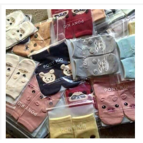 COMBO 5 ĐÔI TẤT Pony Kid's CAO CỔ CÓ CHỐNG TRƯỢT TỪ 0-4 TUỔI,TẤT TRẺ EM LOẠI CAO CỔ HÌNH THÚ PHONG CÁCH HÀN QUỐC